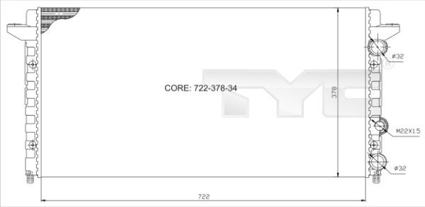 7370012 TYC Радиатор, охлаждение двигателя