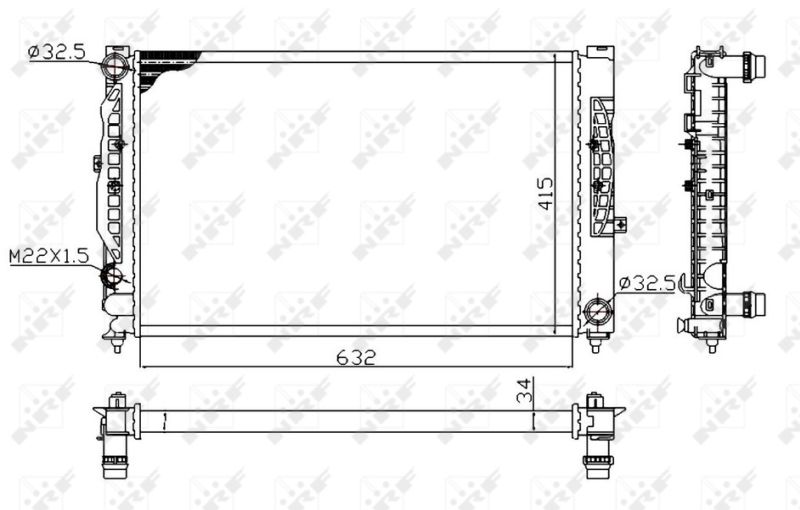 539504A NRF Радиатор, охлаждение двигателя