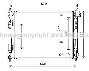 HY2270 AVA QUALITY COOLING Радиатор, охлаждение двигателя