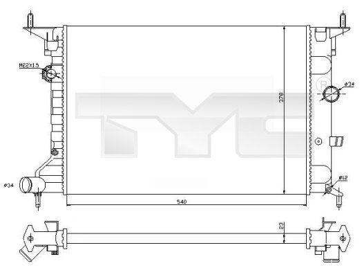 7250026R TYC Радиатор, охлаждение двигателя