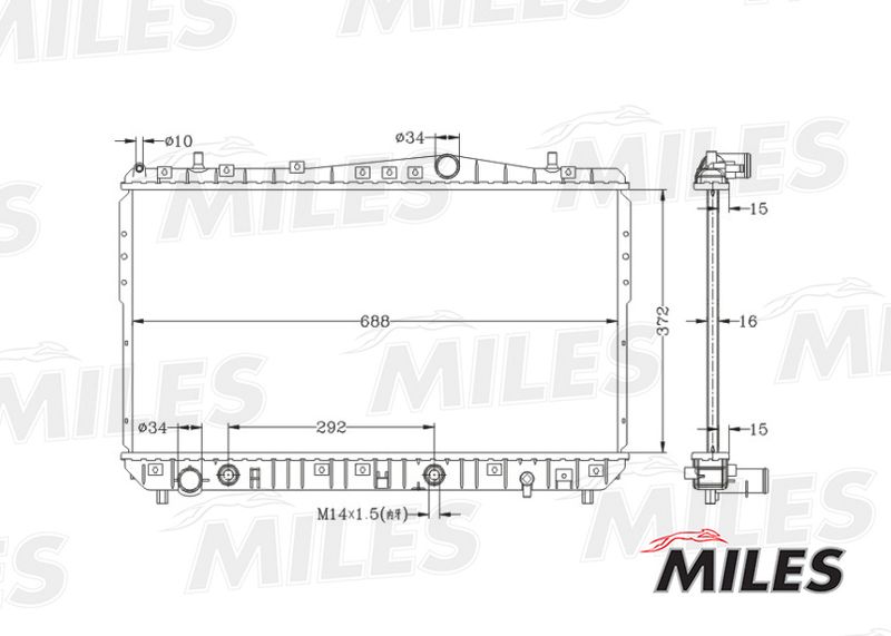 ACRB030 MILES Радиатор, охлаждение двигателя