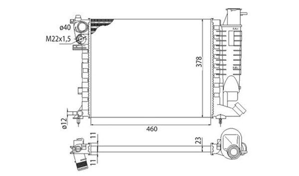 350213373003 MAGNETI MARELLI Радиатор, охлаждение двигателя