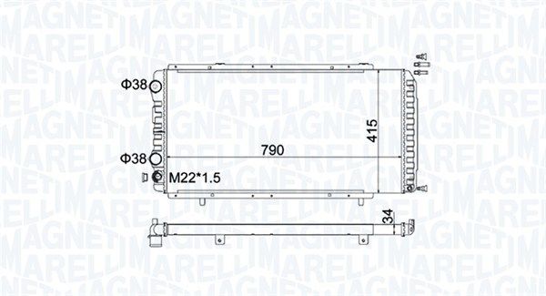 350213180900 MAGNETI MARELLI Радиатор, охлаждение двигателя