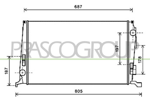 DA820R001 PRASCO Радиатор, охлаждение двигателя