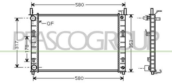 FD340R001 PRASCO Радиатор, охлаждение двигателя