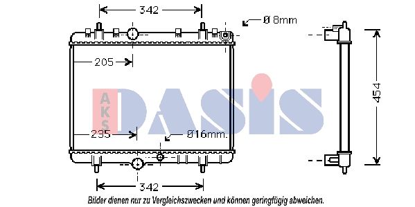 160013N AKS DASIS Радиатор, охлаждение двигателя