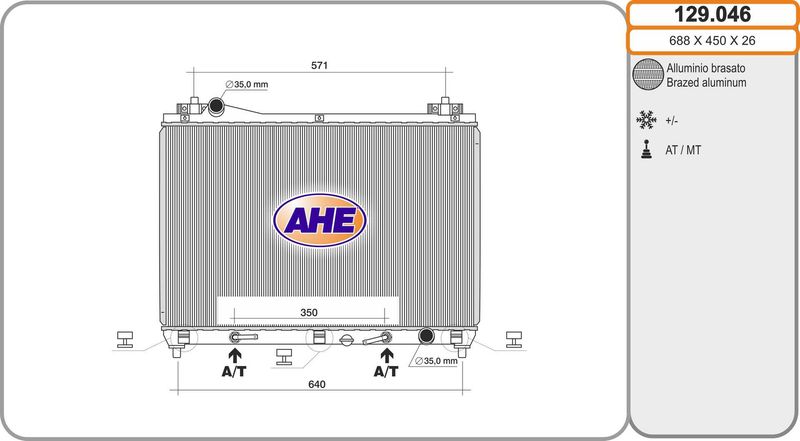 129046 AHE Радиатор, охлаждение двигателя