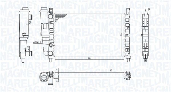 350213172400 MAGNETI MARELLI Радиатор, охлаждение двигателя