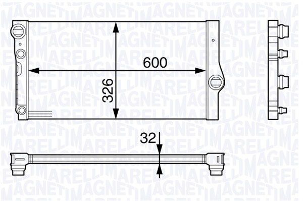 350213140500 MAGNETI MARELLI Радиатор, охлаждение двигателя