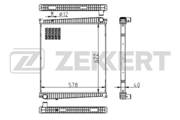 MK1608 ZEKKERT Радиатор, охлаждение двигателя