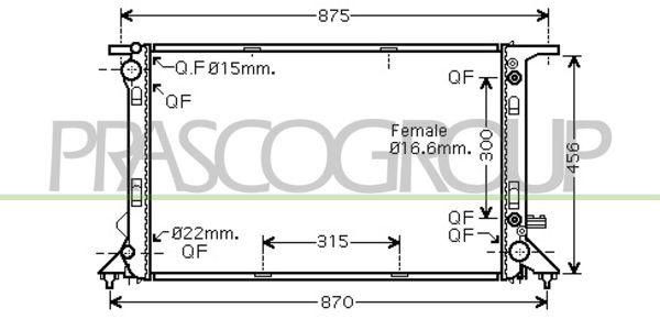 AD024R009 PRASCO Радиатор, охлаждение двигателя