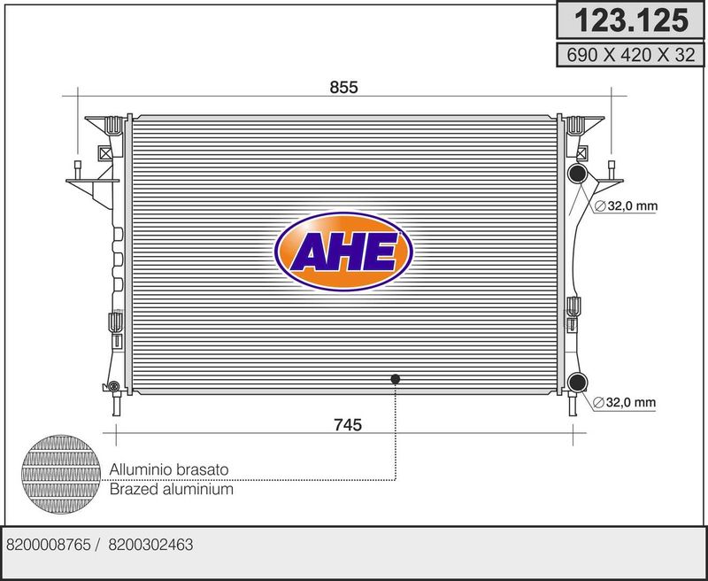 123125 AHE Радиатор, охлаждение двигателя