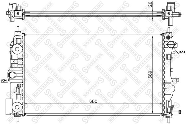 1025695SX STELLOX Радиатор, охлаждение двигателя