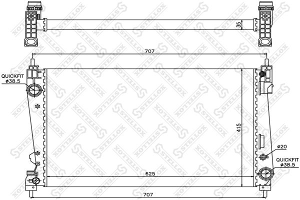 1025770SX STELLOX Радиатор, охлаждение двигателя