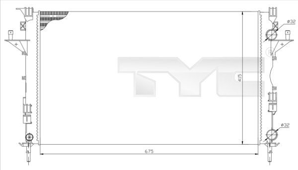 7280049R TYC Радиатор, охлаждение двигателя