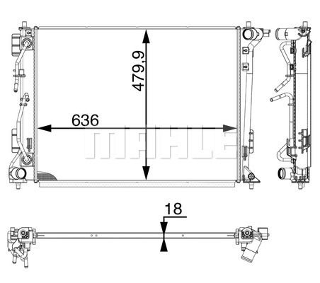 CR1971000P MAHLE Радиатор, охлаждение двигателя