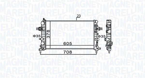 350213159300 MAGNETI MARELLI Радиатор, охлаждение двигателя