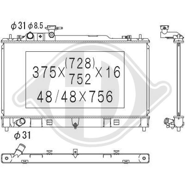 DCM2274 DIEDERICHS Радиатор, охлаждение двигателя