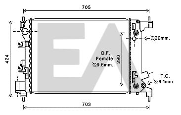 31R14006 EACLIMA Радиатор, охлаждение двигателя