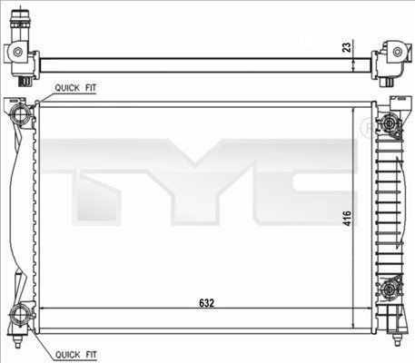 7020014R TYC Радиатор, охлаждение двигателя