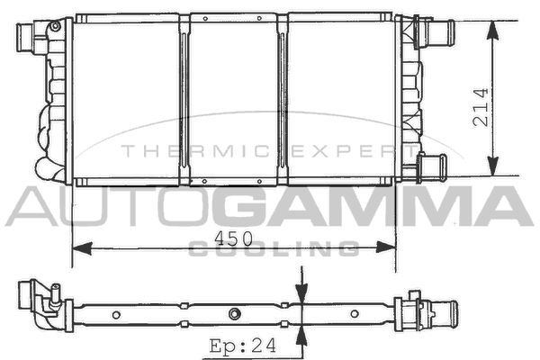 101297 AUTOGAMMA Радиатор, охлаждение двигателя