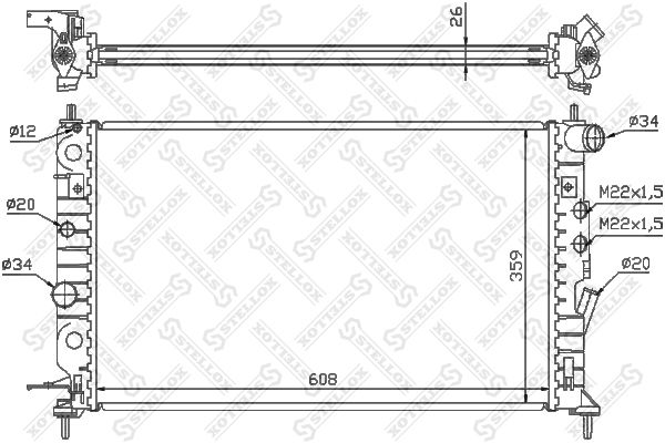 1025140SX STELLOX Радиатор, охлаждение двигателя