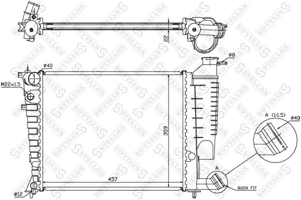 1025660SX STELLOX Радиатор, охлаждение двигателя