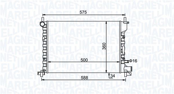 350213193300 MAGNETI MARELLI Радиатор, охлаждение двигателя