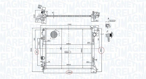 350213163200 MAGNETI MARELLI Радиатор, охлаждение двигателя