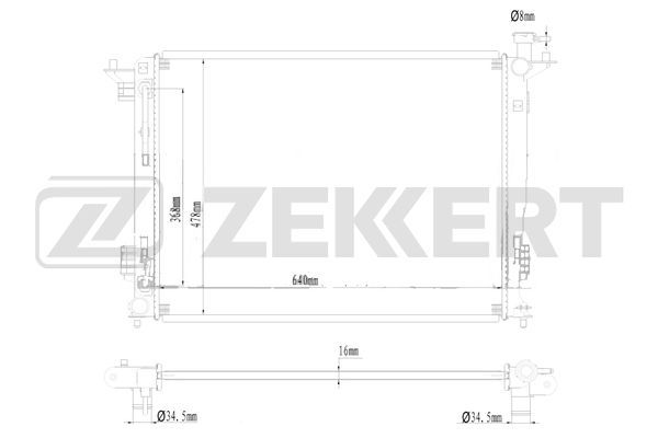 MK1628 ZEKKERT Радиатор, охлаждение двигателя