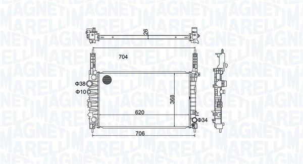 350213162900 MAGNETI MARELLI Радиатор, охлаждение двигателя