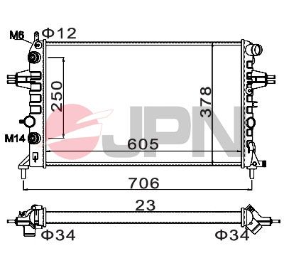 60C9028JPN JPN Радиатор, охлаждение двигателя