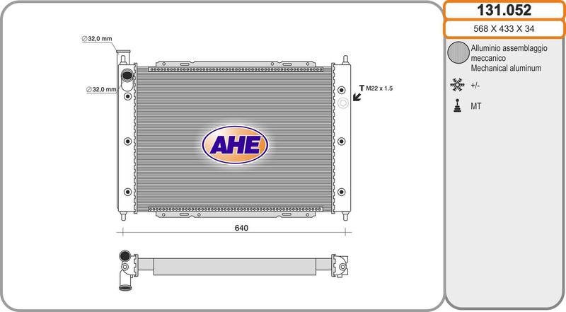 131052 AHE Радиатор, охлаждение двигателя