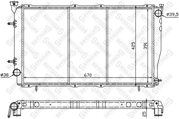 1025382SX STELLOX Радиатор, охлаждение двигателя