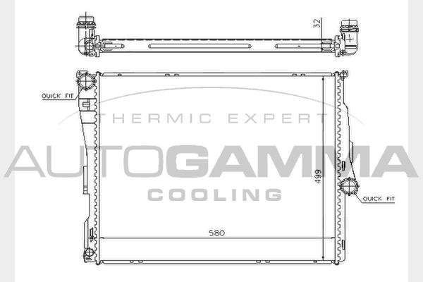 104501 AUTOGAMMA Радиатор, охлаждение двигателя