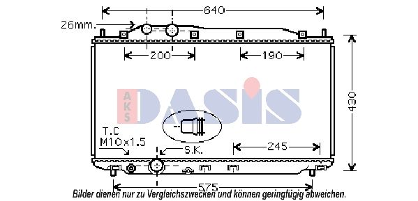 100068N AKS DASIS Радиатор, охлаждение двигателя