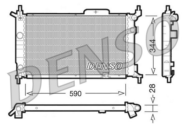 DRM20015 DENSO Радиатор, охлаждение двигателя