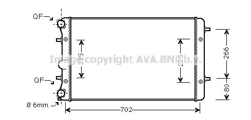 VNA2286 AVA QUALITY COOLING Радиатор, охлаждение двигателя