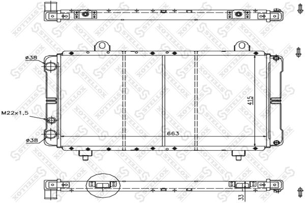 1025228SX STELLOX Радиатор, охлаждение двигателя