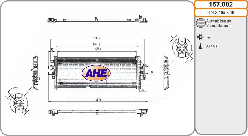 157002 AHE Радиатор, охлаждение двигателя