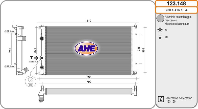 123148 AHE Радиатор, охлаждение двигателя