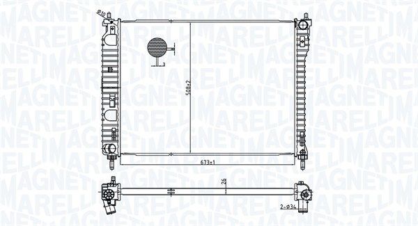 350213179800 MAGNETI MARELLI Радиатор, охлаждение двигателя