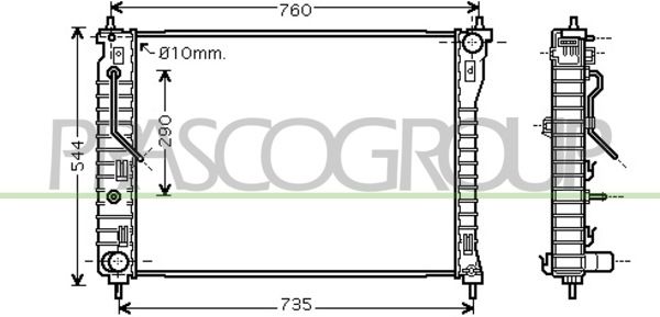 DW720R005 PRASCO Радиатор, охлаждение двигателя