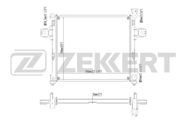 MK1535 ZEKKERT Радиатор, охлаждение двигателя