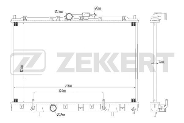 MK1619 ZEKKERT Радиатор, охлаждение двигателя