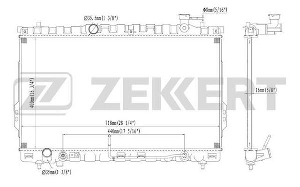 MK1155 ZEKKERT Радиатор, охлаждение двигателя