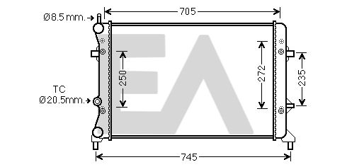 31R77063 EACLIMA Радиатор, охлаждение двигателя