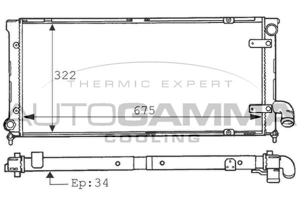 100961 AUTOGAMMA Радиатор, охлаждение двигателя