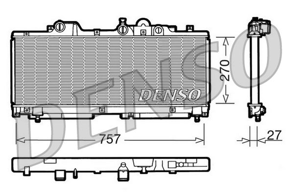 DRM09091 DENSO Радиатор, охлаждение двигателя