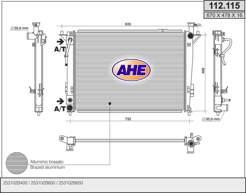 112115 AHE Радиатор, охлаждение двигателя